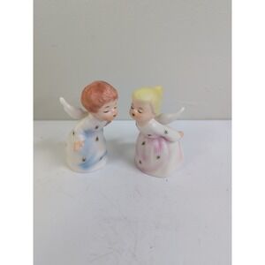 Schmid Kissing Angels Ceramic Decor Figurine 1970s Vintage 4 In